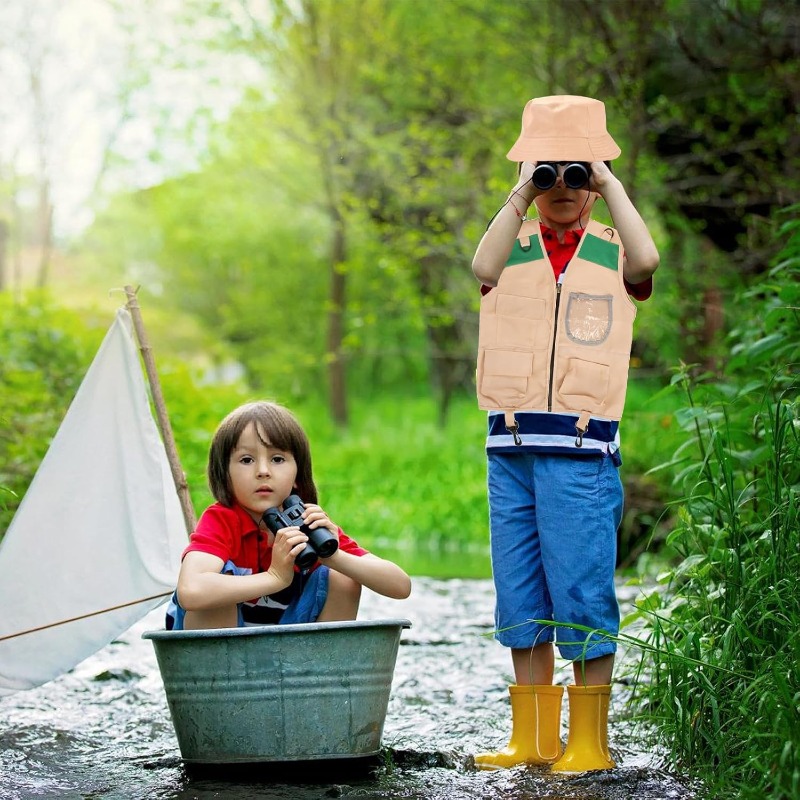 Outdoor Adventure Games - Safari Costume with Cargo Vest Hat,Backyard