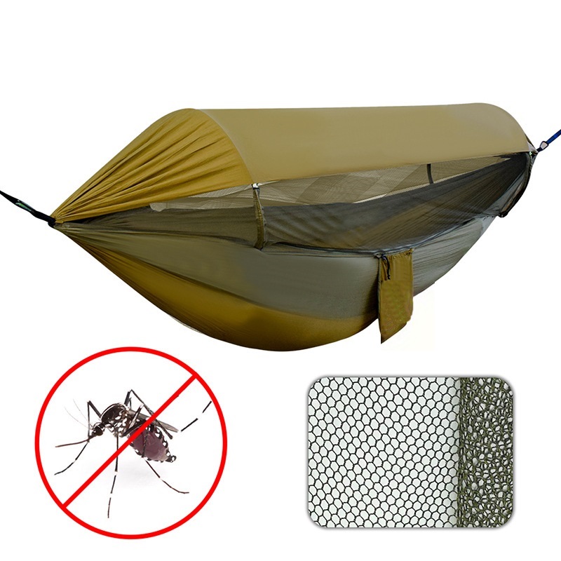 Hammock Rain Tarp - Camping Hammock Anti-Mosquito Mesh With Top