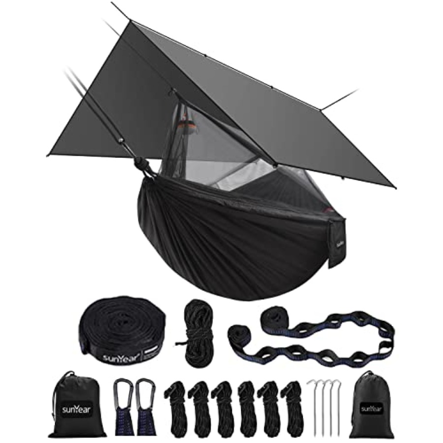 Hammock Rain Tarp - Portable Camping Hammock with Rain Fly