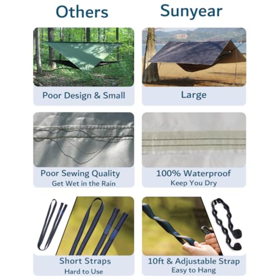 Portable Camping Hammock with  - огляд і ціна Hammock Rain Tarp